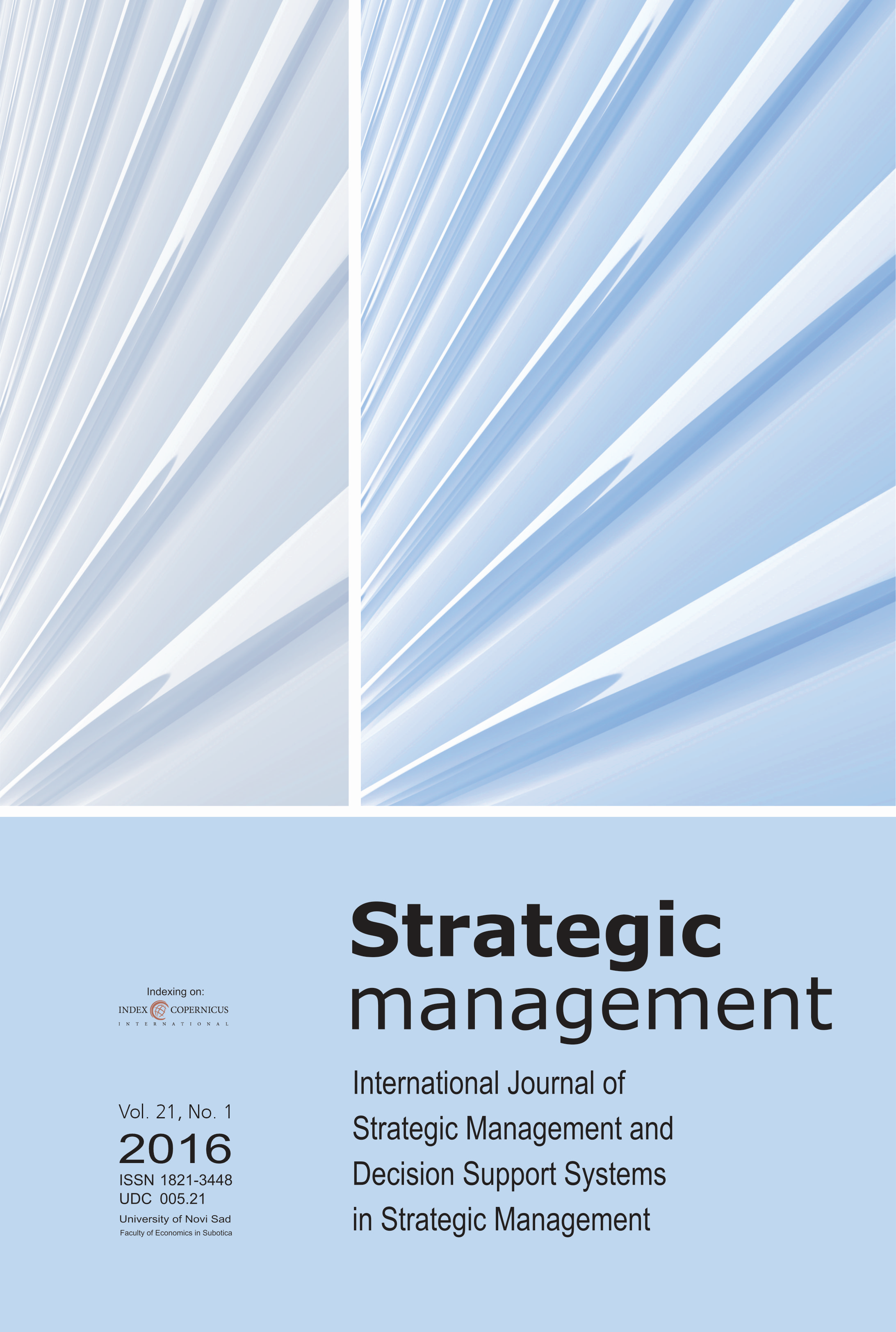 					View Vol. 21 No. 1 (2016): Strategic Management
				